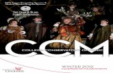 WINTER 2012 - University of Cincinnaticcm.uc.edu/content/dam/ccm/docs/CCM2012WinterQuarterlyCalendar.… · WINTER 2012 CALENDAR OF MAJOR EVENTS. ... Jazz 12 Mainstage Opera Chamber