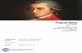 Program Notes - Ann Arbor Symphony Orchestra | Music in …€¦ ·  · 2016-12-20Program Notes Mozart Birthday Bash Saturday, January 14, 2017 ... cents and rhythms placed where