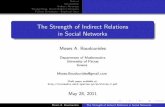 The Strength of Indirect Relations in Social Networks€¦ ·  · 2011-06-01Outline Introduction Indirect Relations Strong{Weak Direct{Indirect Relations Further Directions { Empirical