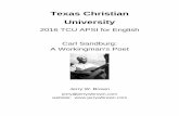 Texas Christian University - Jerry W. Brownjerrywbrown.com/wp-content/uploads/2013/03/BRN11-Carl...Texas Christian University 2016 TCU APSI for English Carl Sandburg: A Workingman's