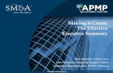 Making it Count: The Effecitve Executive Summary - …california-apmp.org/wp/wp-content/uploads/2015/04/APMP-CA-2015...Making it Count: The Effective Executive Summary Dick Eassom