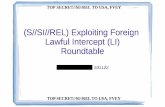(S//SI//REL) Exploitin Foreigg n Lawful Intercep (LIt ... · TOP SECRET//SI//RE TLO USA, FVEY (S//SI//REL) Exploitin Foreigg n Lawful Intercep (LIt ) Roundtable S31122 TOP SECRET//SI//REL