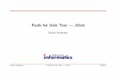 Tools for Unit Test | JUnit - School of Informatics JUnit JUnit is a framework for writing tests Written by Erich Gamma (Design Patterns) and Kent Beck (eXtreme Programming) JUnit