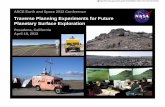 Traverse Planning Experiments for Future … Planning Experiments for Future Planetary Surface Exploration Purpose of Investigation Evaluate methodology and data requirements for remotely-