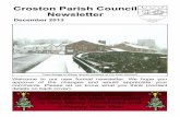 Croston Parish Council Newsletter Parish Council Newsletter December 2013 Croston Parish Council would like to wish everyone a very Merry Christmas and a Happy New Year Welcome to