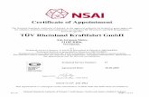 Certificate of Appointment TÜV Rheinland Kraftfahrt GmbH · Certificate of Appointment ... Technical service Category A and B as prescribed in Directive ... National Standards Authority