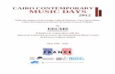 CAIRO CONTEMPORARY MUSIC DAYS contemporary music days 2012 saturday, may 19, small hall, cairo opera house, 6 pm opening ceremony ... gérard grisey (1946 – 1999) ...