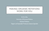 MAKING ORGANIC ROTATIONS WORK FOR YOU · MAKING ORGANIC ROTATIONS WORK FOR YOU ... promote ecological balance, ... extended periods of high moisture or high (>90%) relative