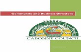 Community and Business Directory - cabonne.nsw.gov.au€¦ · NSW Poisons Information Centre . 131 126 . DoCs Helpline . 132 111 . Domestic Violence & Sexual Assault Helpline . 1800