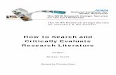 6 Critically evaluate research literature 2009 - worc.ac.uk of your literature search, critically evaluate the research articles found and ... • what is the best way to collect the