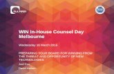 WIN In-House Counsel Day Melbourne · WIN In-House Counsel Day, Melbourne 18 March 2016 5 ... Transport Energy 3.0% 2.7% 536 ... Strategic Alliances JV and