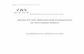 RULES OF THE ARBITRATION FOUNDATION OF SOUTHERN AFRICA · 1020A - commercial rules amended 01.04.2017 **** The Arbitration Foundation of Southern Africa RULES OF THE ARBITRATION FOUNDATION