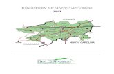 DIRECTORY OF MANUFACTURERS 2013 - FTDD OF MANUFACTURERS NORTHEAST TENNESSEE SOUTHWEST VIRGINIA WESTERN NORTH CAROLINA 2013 This directory consists of information gathered from eleven