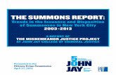 The Summon S Repo RT - jjay.cuny.edu€¦ · The Summon S Repo RT: Trends in the Issuance and Disposition of Summonses in new York City 2003-2013 A RepoRT of The mISDemeAnoR JuSTICe