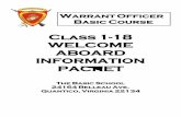 Class 1-18 WELCOME ABOARD INFORMATION Welcome Aboard FY18...Class 1-18 WELCOME ABOARD INFORMATION PACKET