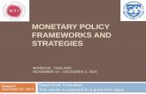 Monetary Policy Frameworks and Strategies - IMF -- … · 2015-06-05 · MONETARY POLICY FRAMEWORKS AND STRATEGIES Bangkok November 24, 2014 . ... Disadvantages monetary policy ...