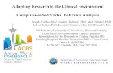 Adapting Research to the Clinical Environment Computer ... NSF ACBS Research in... · Current environment vs. verbal ... approach to mindfulness in psychotherapy. (pp. 23-44) Oakland,
