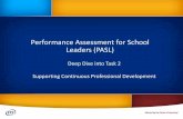 Performance Assessment for School Leaders (PASL) · Deep Dive into Task 2 Supporting Continuous Professional Development Performance Assessment for School Leaders (PASL)