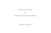 LECTURE NOTES on DISCRETE MATHEMATICS …doedel/courses/comp-232/... · 2015-09-09 · EXAMPLE : Let Pn denoet the inﬁnite set of all polynomial functions p(x) of degree n or less