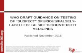 WHO DRAFT GUIDANCE ON TESTING OF “SUSPECT ...rx-360.org/wp-content/uploads/WHO-Draft-on-Testing-of...1 WHO DRAFT GUIDANCE ON TESTING OF “SUSPECT” SPURIOUS/FALSELY-LABELLED/ FALSIFIED/COUNTERFEIT