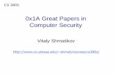 CS 380S - Great Papers in Computer Securityshmat/courses/cs380s/tor.pdf0x1A Great Papers in Computer Security Vitaly Shmatikov ... Passive traffic analysis ... Using Tor Many applications
