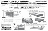 for Magnum Shear Models #909, #913, #920, #926 rails to Power Assembly base using Item A screws, fitted with Item B star washers. Attach tail to rails using Item C screws. Make sure