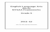 English Language Arts (ELA) NYSAA Frameworks … Language Arts (ELA) NYSAA Frameworks Grade 5 ... Identify main ideas and supporting details in ... between texts to indicate which