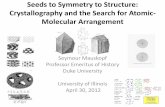 Seeds to Symmetry to Structure: Crystallography and the ... · Seeds to Symmetry to Structure: Crystallography and the ... ascertaining atomic-molecular arrangement by the Braggs,