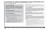 USER’S INFORMATION MANUAL - The AC Outlet · USER’S INFORMATION MANUAL ... shut off the gas valve to the furnace before shutting off the ... EVEN WITH DOORS AND WINDOWS OR VENTS