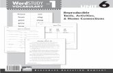 Start Vocabulary uNIT - Benchmark Education BL …blresources.benchmarkeducation.com/pdfs/G3U2W3_WS_BLMs.pdf · 2013-10-11 · Word Study & Vocabulary 1: Unit 6: Unusual past tense