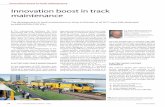 Innovation boost in track maintenance - Plasser & Theurer work in electric operation, ... troduction of the non-synchronous uniform- ... well-proven hydraulic squeeze technology,