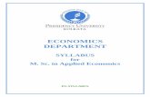 ECONOMICS DEPARTMENT - Presidency University, … EconomicsJuly2016.pdf · DEPARTMENT OF ECONOMICS ... SEMESTER ECON 0791 ECON 0701 Advanced Microeconomics I 50 marks Credit 4ECON