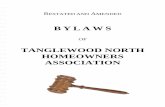 TANGLEWOOD NORTH HOMEOWNERS ASSOCIATION · TANGLEWOOD NORTH HOMEOWNERS ASSOCIATION BYLAWS - Page 3 (i) Quorum for Valid Action on Association Matters. In the case of a membership