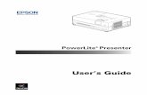 User's Guide - PowerLite Presenter · This unit is equipped with Macrovision copy protection. ... Starting a DVD 21 ... Except as specifically explained in this User’s Guide, ...