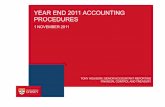 YEAR END 2011 ACCOUNTING PROCEDURES - …sydney.edu.au/finance/docs/YE-presentation-2011.pdfYEAR END 2011 ACCOUNTING PROCEDURES 1 NOVEMBER 2011 FINANCIAL CONTROL AND TREASURY TONY