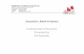 Acoustics: Back to basics - AIRAH - Home · Acoustics: Back to basics Fundamentals of Acoustics ... (08) 9367 6200 Facsimile: (08) ... (assuming open plan offices). Building Code