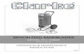 SIPHON FEED SANDBLASTER - Clarke Service · Thank you for purchasing this Clarke Siphon Feed Sandblaster. ... Everyone in the blasting area must also wear personal ... The cardboard