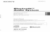 Bluetooth Audio System - Sony · MEX-BT5000 To cancel the demonstration (Demo) display, see page 19. Pour annuler l’affichage de démonstration (Demo), reportez-vous à la page
