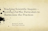 Teaching Scientific Inquiry Sorting Out the Particulars to ... · Teaching Scientific Inquiry – Sorting Out the Particulars to Harmonize the Practices ... considering alternatives