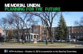 MEMORIAL UNION: PLANNING FOR THE FUTURE UNION: PLANNING FOR THE FUTURE . ... • More Food Options ... Subway or Firehouse Subs, Dominos or Pizza Hut, ...