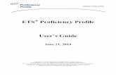 ETS Proficiency Profile User’s Guide Proficiency Profile User’s Guide Page 7 p&s • dms • 610 On each Abbreviated form, the reading questions and the critical thinking questions