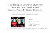 Teleporting an Unknown Quantum State Via Dual Classical ... · Teleporting an Unknown Quantum State Via Dual Classical and Einstein‐Podolsky‐Rosen Channels Charles H. Bennet,