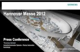Hannover Messe 2012 - Siemens · Hannover Messe 2012 Press Conference ... Korea – realization of overseas projects ongoing # ... Planning. Product Design