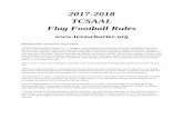 2017-2018 TCSAAL Flag Football Rules - Amazon S3 · 2017-2018 TCSAAL Flag Football Rules ... TCSAAL flag football is a non-contact sport that must utilize non-contact screen blocking.