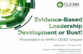 Presentation to AHRI’s OD&D Chapter - CLS360 · Cognitive Dissonance !! A feeling of psychological discomfort by holding two opposing beliefs and attitudes simultaneously. ! ...