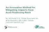 An Innovative Method for Mitigating Impacts from Acid ... · An Innovative Method for Mitigating Impacts from ... grouting, only the grout mass ... – the material most likely to