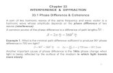 Chapter 33 INTERFERENCE & DIFFRACTION 33.1 … The interference of two overlapping waves can be observed only if both sources are coherent. The length of the wave packets in which