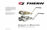 Owner’s Man ual - Thern – Winches and Cranes · 2014-11-04 · Keep hands away from the drum, gears, wire rope, ... plo sives, or other elements ... out lubrication is 30 ft.