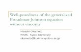 Well-posedness of the generalized Proudman-Johnson ... of the generalized Proudman-Johnson equation without viscosity Hisashi Okamoto RIMS, Kyoto University okamoto@kurims.kyoto-u.ac.jp