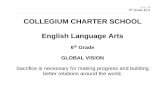 COLLEGIUM CHARTER SCHOOL English Language Arts · 2017-07-28 · COLLEGIUM CHARTER SCHOOL English Language Arts 6th Grade ... preposition without being affected by; ... suffixes,